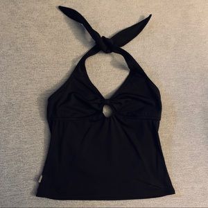 Black halter top tank swimsuit top!